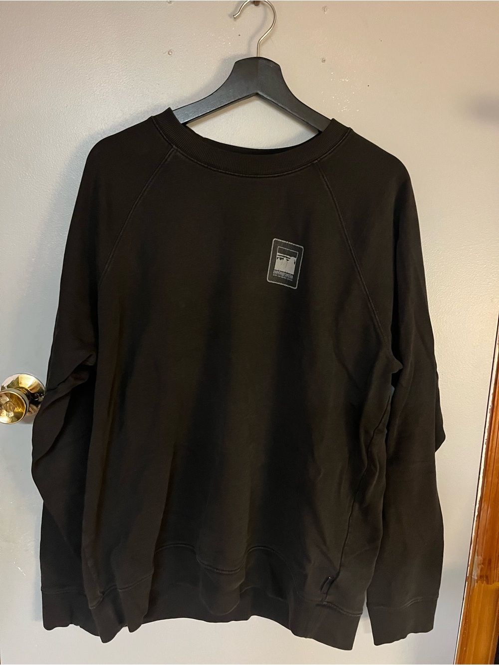 Patagonia Black Crewneck Sweatshirt with Small Logo Patch